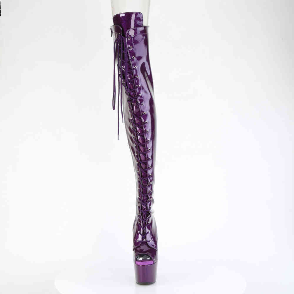 Pleaser - ADORE3021GP Cuissardes à plateforme - Violet
